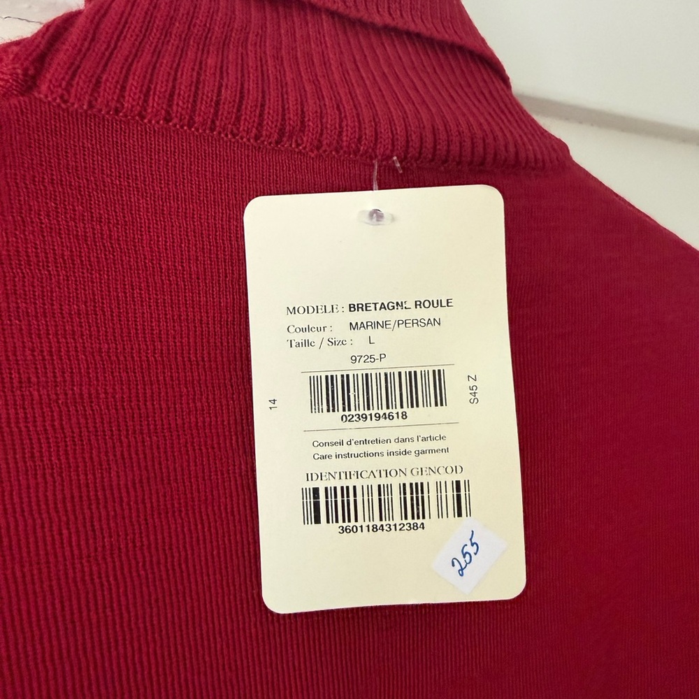 NWT Saint James L’Atelier France Blue Red Wool Sweater L - Picture 6 of 7
